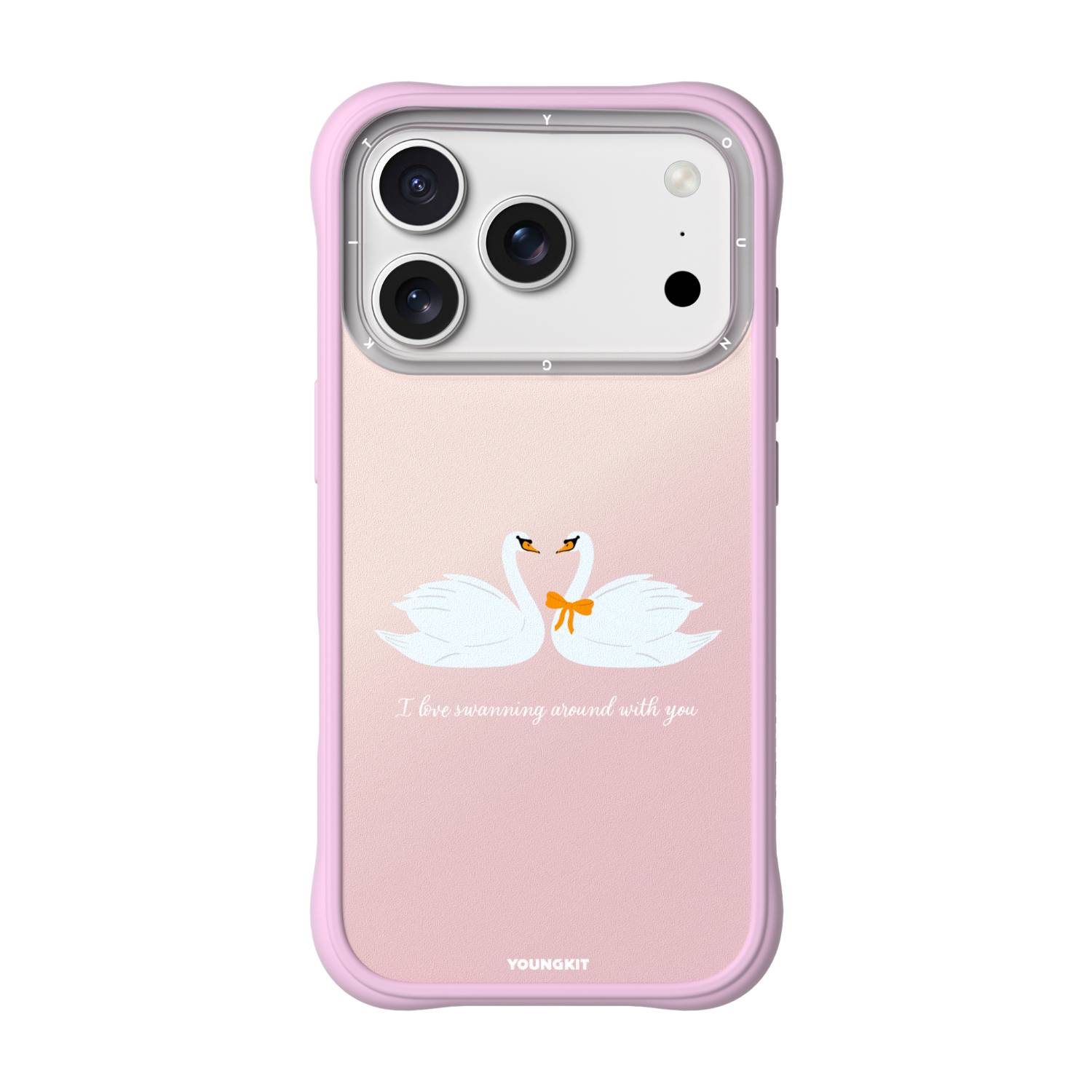 قاب Swans In Love قو های عاشق صورتی یانگ کیت Youngkit آیفون